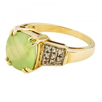 9ct Gold Real Stones Ring Size P